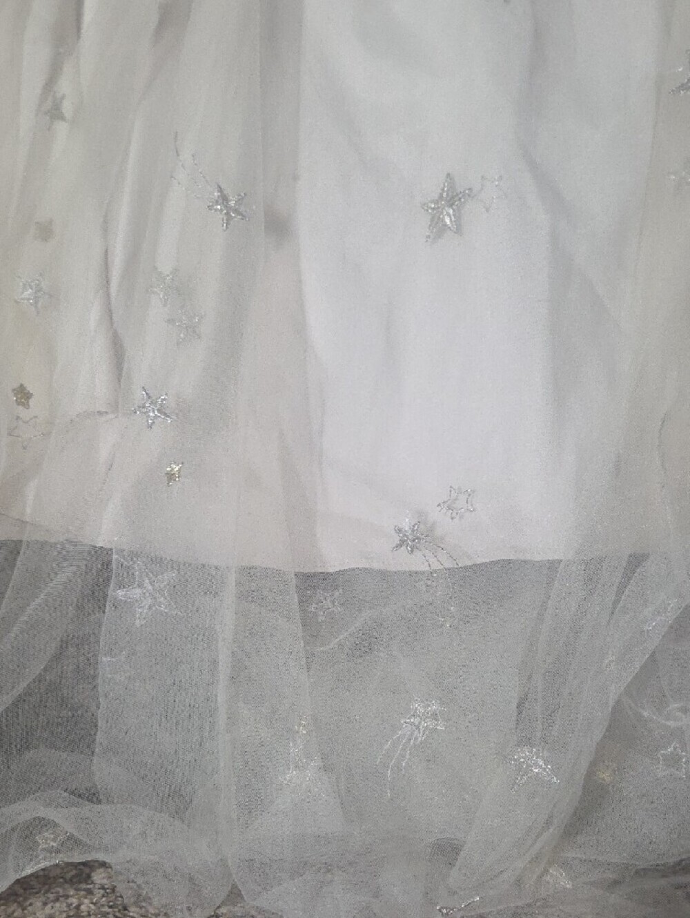 Jenny Yoo Collection Ivory Star Embroidered Tulle Midi Skirt Size 0 - Picture 10 of 10